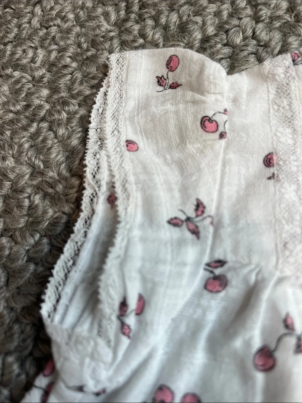Bonpoint Baby Girls' White Cherry Print Cotton Romper